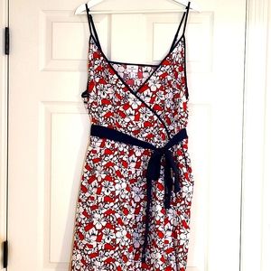 Faux wrap floral dress